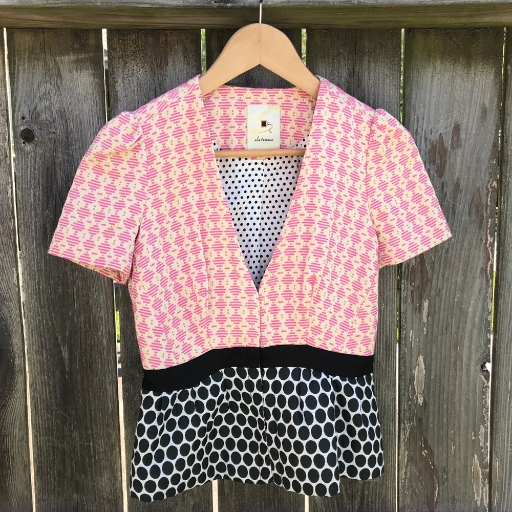 Anthropologie Elevenses Sprinkling of Pink Jacket